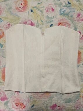 Anthropologie Porridge Corset Tube Top in ivory